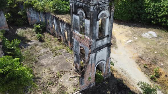 Aerial reveal the abandoned Church