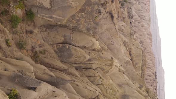 Vertical Video Cappadocia Landscape Aerial View