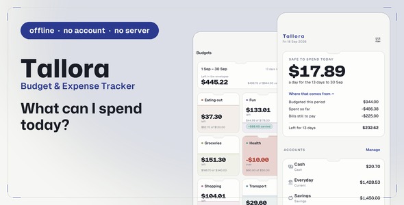 Tallora | Flutter Budget Expense Tracker App Template