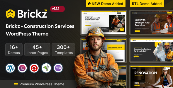 Brickz – Construction WordPress Theme