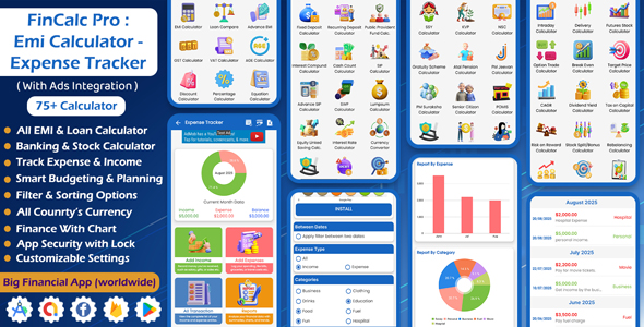 EMI Calculator : Expense Tracker, Cash Loan Calculator, Budget Tracker, Finance Tracker