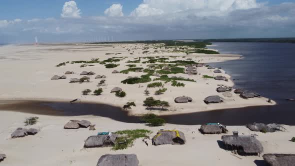 Lencois Maranhenses Maranhao. Scenic sand dunes and turquoise rainwater lakes