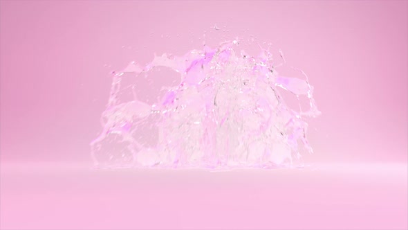 Splashed pink water