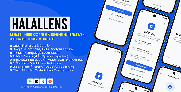 HalalLens | AI Food Scanner & Ingredient Analyzer Flutter Mobile App