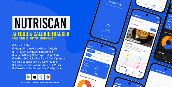 NutriScan | AI Food Nutrition Analysis Flutter App for Android and iOS