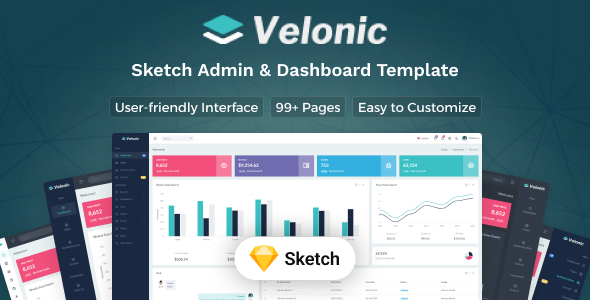 Velonic - Sketch Admin & Dashboard Template