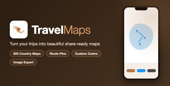 TravelMaps | Travel Map Creator With GPX Import, Route Lines and Image Export - SwiftUI