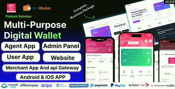 CardFlow - Multi-Purpose Fintech Wallet & Payment Platform (Agent + User Web & Flutter Mobile)