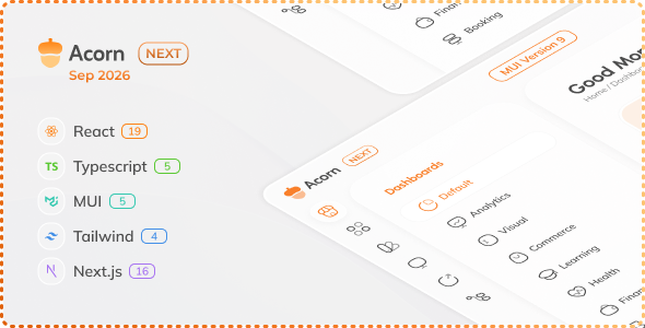 Acorn - Nextjs React Admin Dashboard (React 19)