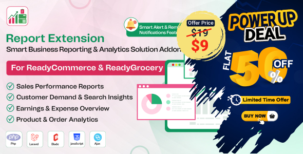 Report Extension – Business Reporting & Analytics Solution Addon for ReadyCommerce & ReadyGrocery