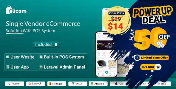 AliCom eCommerce CMS - Complete Single Vendor eCommerce Solution With Built-in POS
