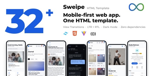 Sweipe | Mobile-First Web App HTML Template