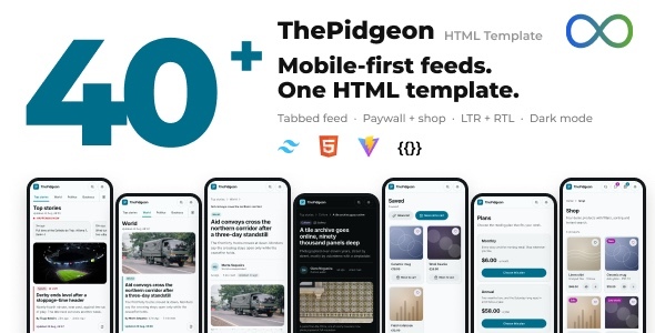 ThePidgeon | Mobile-First News HTML Template