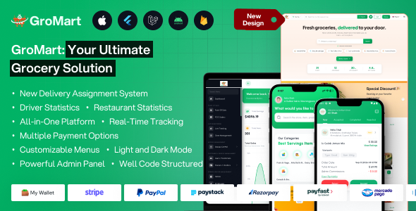 GroMart | Grocery Store App | Grocery Delivery | Multivendor Grocery Flutter App with AI Assistant