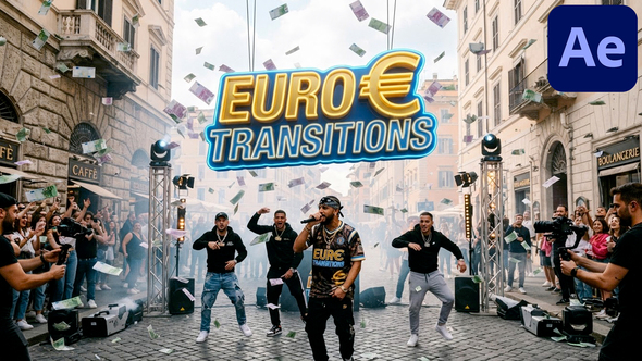 Euro Banknotes Transitions for After Effects