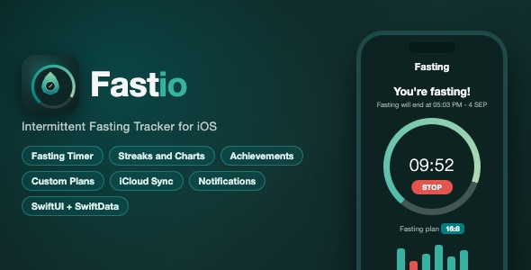 Fastio | Intermittent Fasting Tracker With Streak Charts, Challenges and Subscriptions - SwiftUI