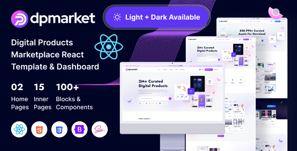 DpMarket – Digital Marketplace Multi-Vendor React JS Template