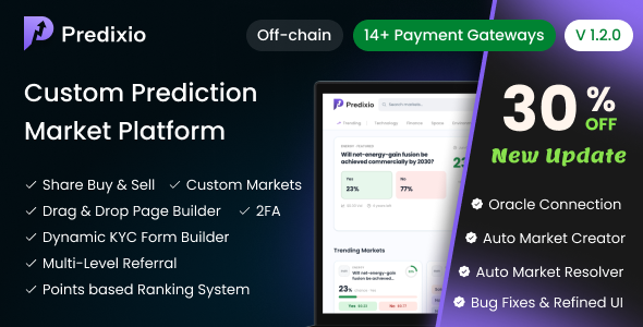 Predixio - Prediction Market Platform with Ranking and Referral System