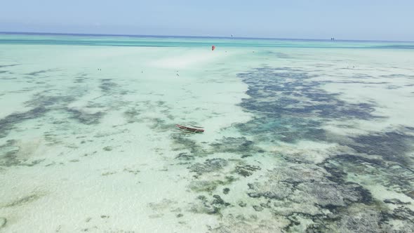 Shore of Zanzibar Island Tanzania at Low Tide