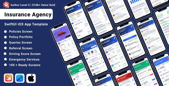 CoverSure | Insurance Agency Policy and Claims SwiftUI iOS App Template