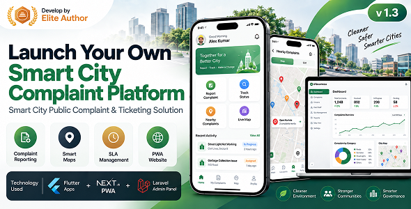DTStreetVoice – Smart City Complaint & Ticketing Flutter App | PWA Website & Laravel Admin