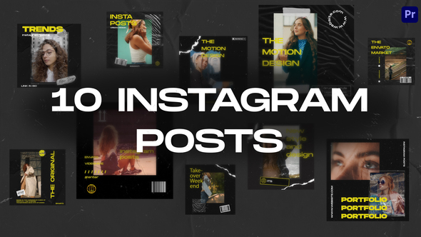 10 Grunge Instagram Posts Mogrt