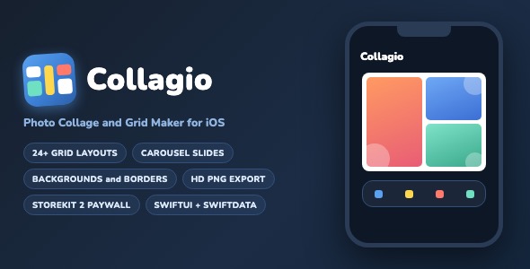 Collagio | Photo Collage Maker With Grid Layouts, Multi-Page Carousel and PNG Export - SwiftUI