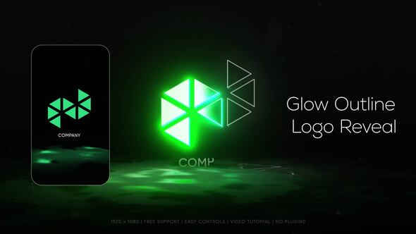 Glow Outline Logo Reveal