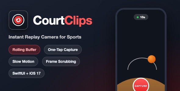CourtClips | Instant Replay Camera With Rolling Buffer, Slow Motion and Frame   Scrubbing - SwiftUI