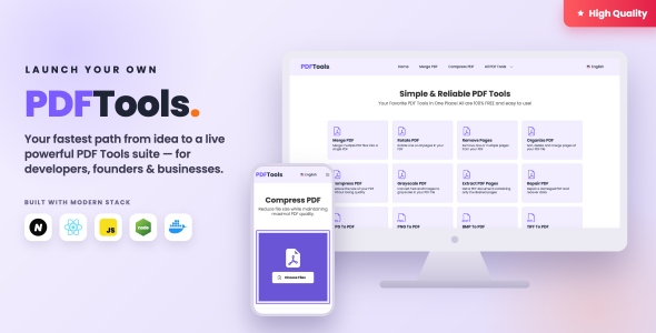PDF Tools [All In one] - High Quality PDF Tools | Next.js React Web Application