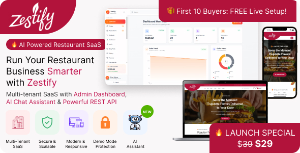 Zestify - Multi-Tenant Restaurant SaaS with AI Chat