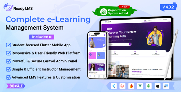 Ready LMS - Complete Learning  Management System Websites, Mobile app with Admin panel