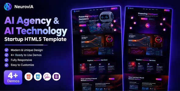 Neurovia – AI Agency & AI Technology Startup HTML5 Template