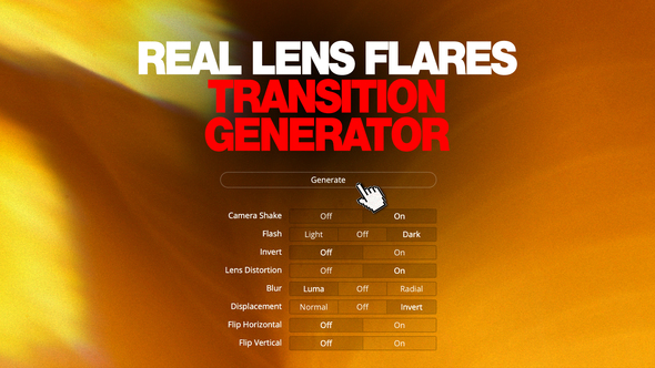 Real Lens Flares Transitions Generator for DaVinci Resolve