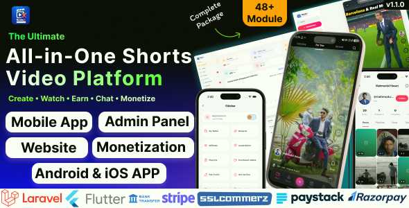 ReelsX | Ultimate Shorts Video Sharing & Monetization Platform Full Application