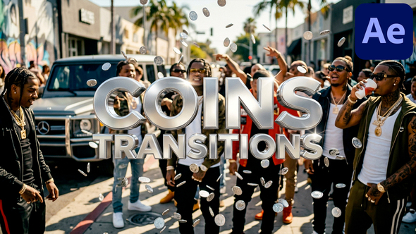 Silver Coins Transitions for After Effects