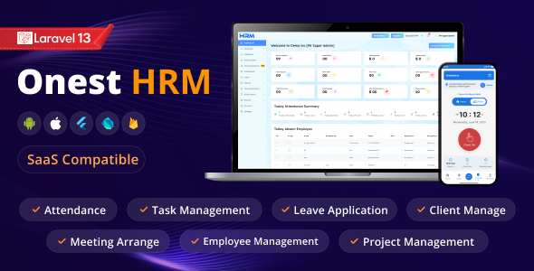 HRM Solution-Complete Web & App Bundle (SAAS Compatible) | Attendance, Staff Tracker, Payroll, Leave