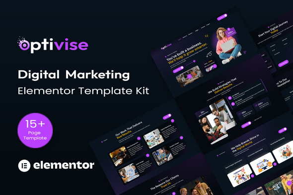 Optivise - Digital Marketing Agency Elementor Template Kit preview