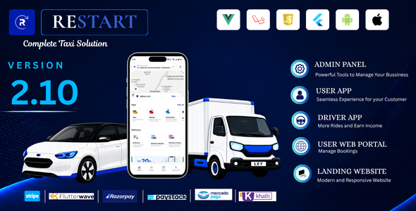 Restart  Taxi & Delivery- Perfect Taxi Solution with Parcel Delivery