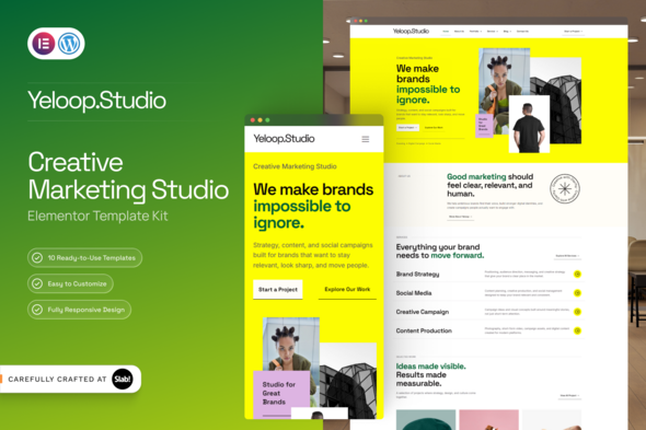 Yeloop - Creative Marketing Agency Elementor Template Kit