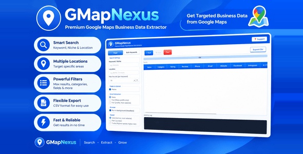 GMapNexus | Business Leads Scraper and Data Extractor for Google Maps with Email Finder
