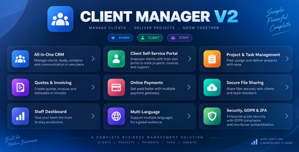 Client Manager  - Complete CRM, Billing & Client Portal