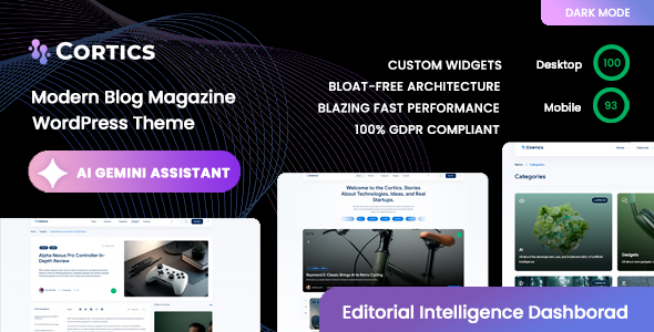 Cortics - Modern Thematic Blog & Magazine WordPress Theme
