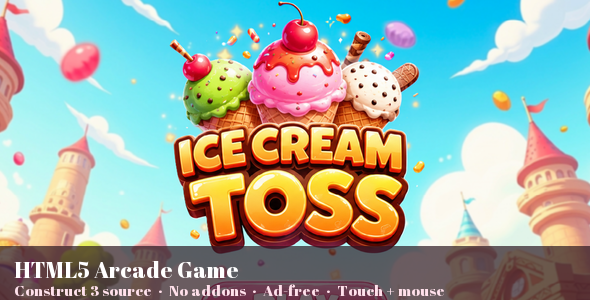 NapTechLabs | Ice Cream Toss - HTML5 Arcade Game (Construct 3)