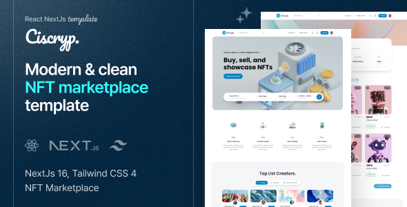 Ciscryp - NFT Marketplace React NextJs Template