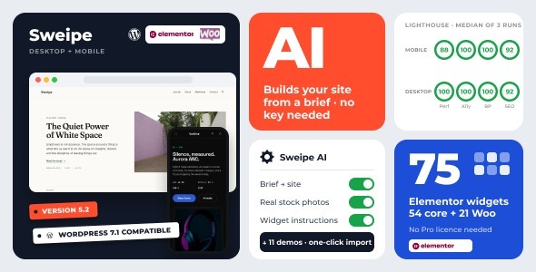 Sweipe - Responsive WordPress Mobile Theme
