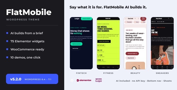 FlatMobile - Responsive WordPress Mobile Theme preview