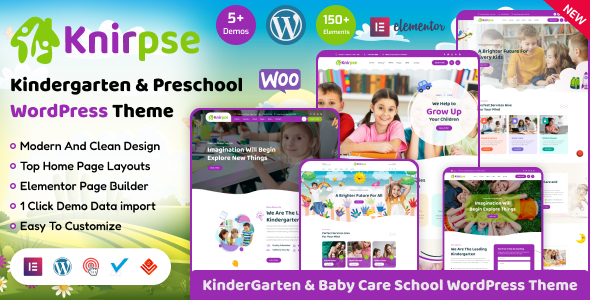 Knirpse – Kindergarten, School & Baby Care WordPress Theme preview