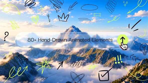 Hand-Drawn Animated Elements | Scribbles, Symbols, Arrows & Lines