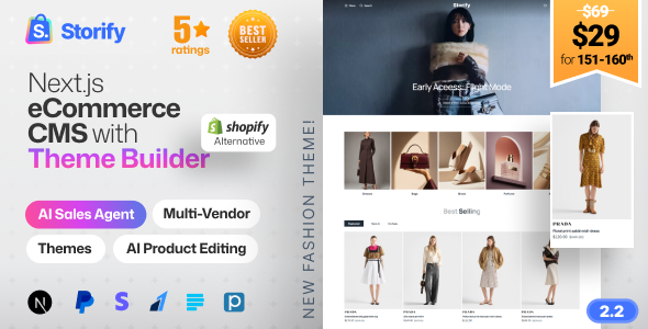 Storify – eCommerce CMS, POS, Multivendor eCommerce Marketplace, Digital Products & AI Sales Agent